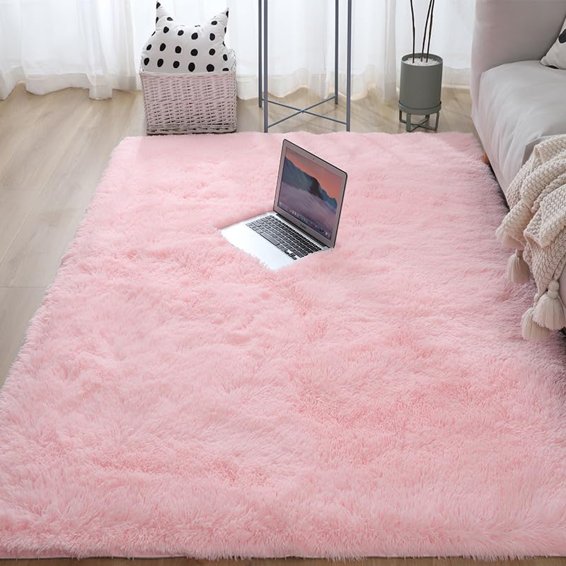 Obundi Weicher Flauschiger Teppich Anti-Rutsch Wohnzimmer Bodenteppich Gemütlich für den...