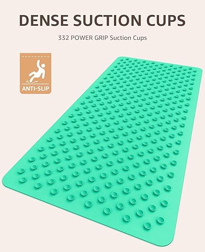 Miniatura 45 de Bligli Alfombra de bañera antideslizante, 17 x 27 pulgadas de largo, lavable a máquina, tapete antideslizante de ducha con 246 ventosas fuertes