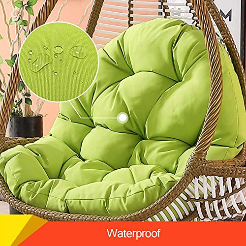 كرسي أرجوحة من الخيزران للحديقة والتراس من FHKBQ، كرسي معلق من الخوص على شكل بيضة، كرسي أرجوحة معلق، وسادة كبيرة الحجم، كرسي سلة معلق مع وسادة للأماكن الداخلية والخارجية 90 × 120 سم (الكرسي غير مشمول