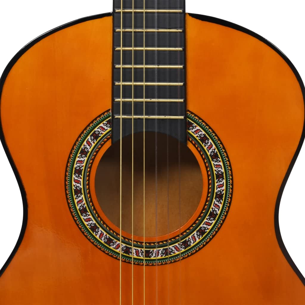 Klassikgitarre 1/2 34 Zoll aus Lindenholz mit Tasche, Gurt und Nylon-Saiten, ideal für Kinder, Anfänger, Schule und Musikunterricht, inklusive Griffbrett und Schutz für Bühne und Reisen