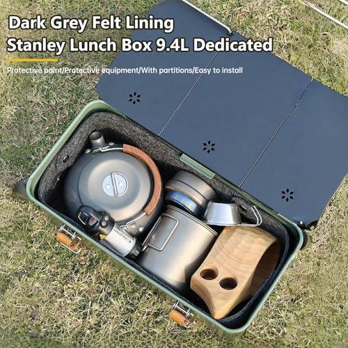 Felt Soft Tray Quilted Inner Pouch Liner Dark Gray Compatible with Stanley Lunch Box 10qt(9.4L) Lightweight Dividers for Camping2