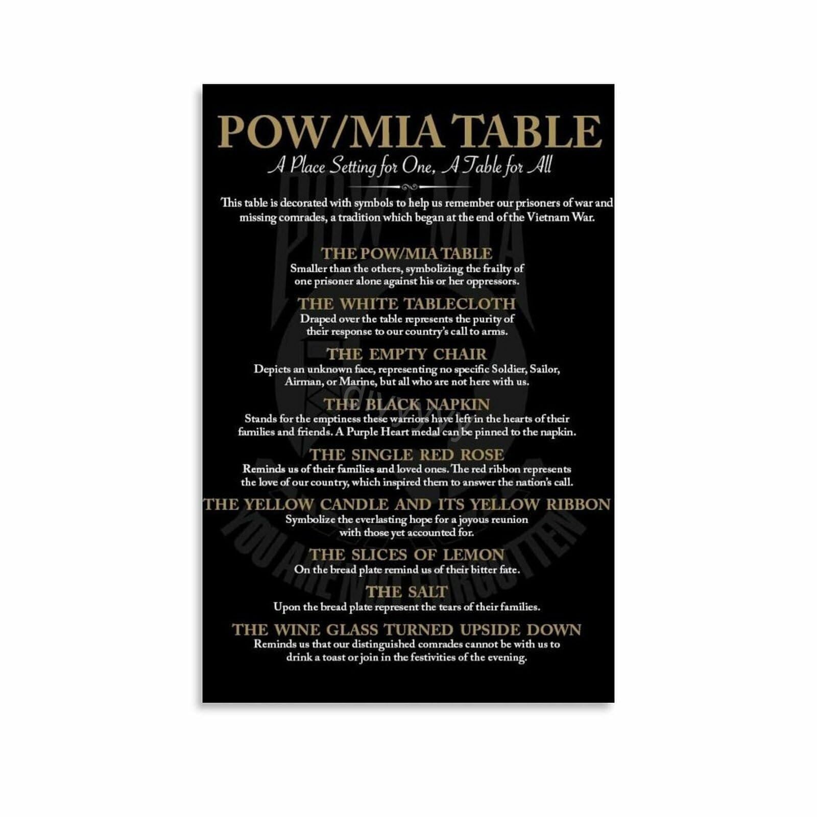 RNUMLIGH Military Memorial Wall-Art Honor Poster Soldier Tribute Canvas Print for Veterans Day Memorial Day Home Decor Living Room(Framed,16x24inch(40x60cm))