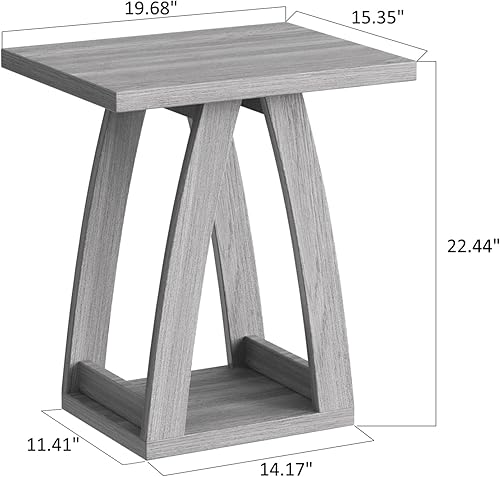 Miniatura 2 de End Tables Living Room, Side Table Beside Sofa, Nightstand for Bedroom, Couch Side Table with Shelf, Modern End Table for Living Room, Grey End