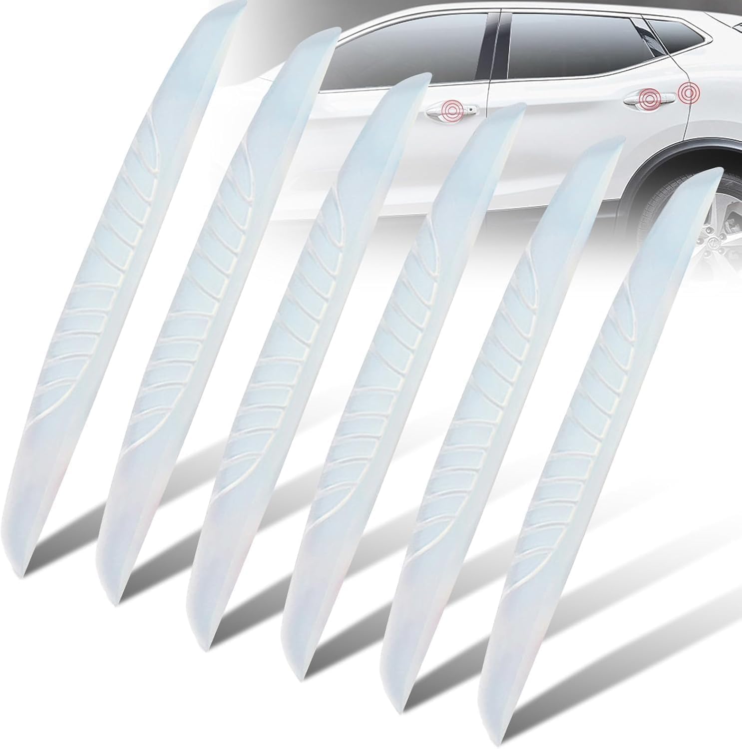 ONEMAJI 6 Pcs Car Door Edge Protectors for Nissan X-Trail T33 Qashqai J12 Ariya e-Power 2024, Clear Transparent Anti-Collision Guards Handle Scratch Strip Trim Protection Stickers