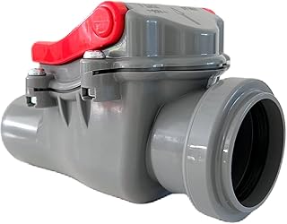 MD technic Rückstauverschluss Ø DN 50 mit Verriegelung in grau -Rückschlagventil -Rückstauklappe