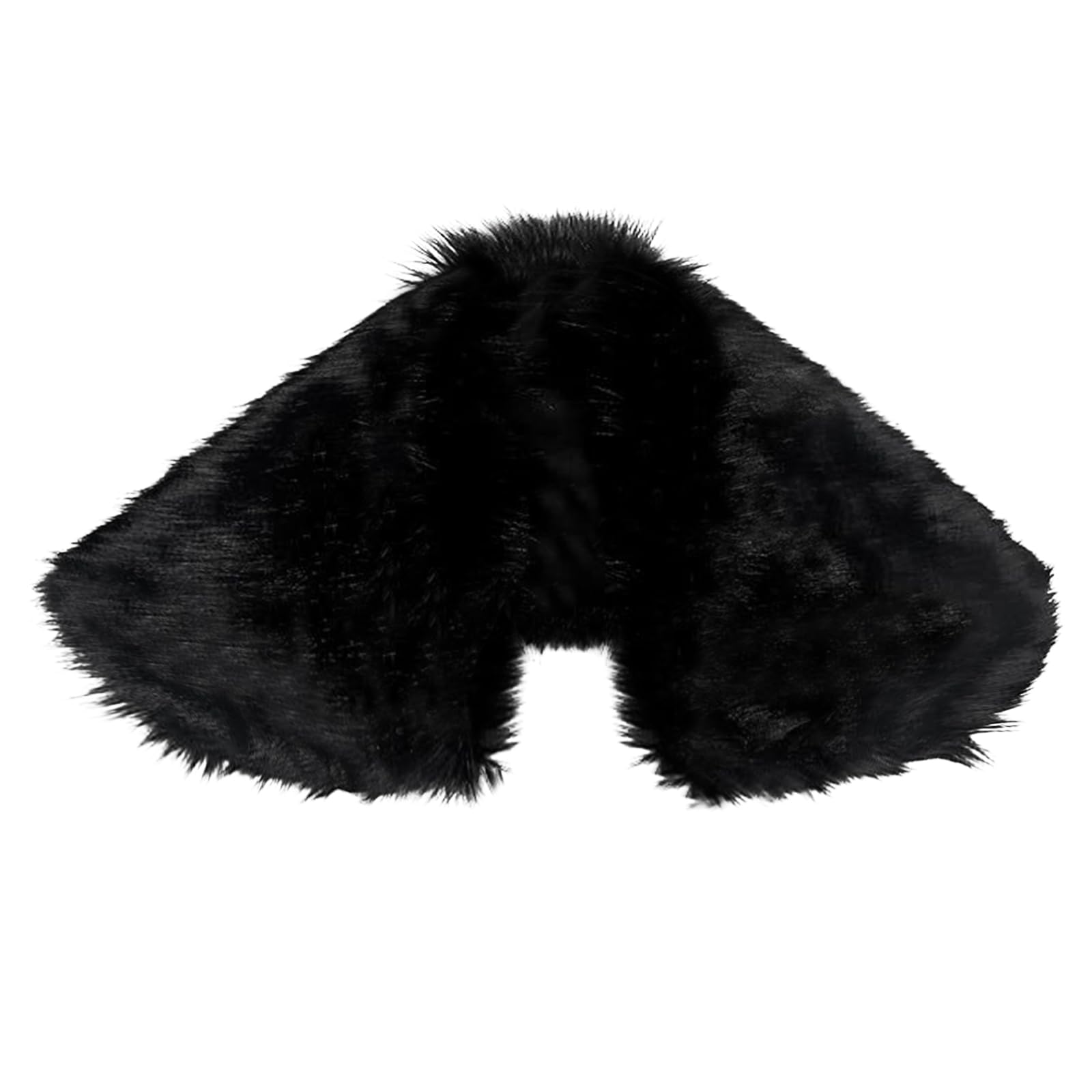 TINAYAUE Viking Faux Fur Cape Shawl Medieval Warrior King Fur Collar Shoulder Wrap for Men Women Cosplay Renaissance Witch Werewolf Costume Halloween Accessory (Black)