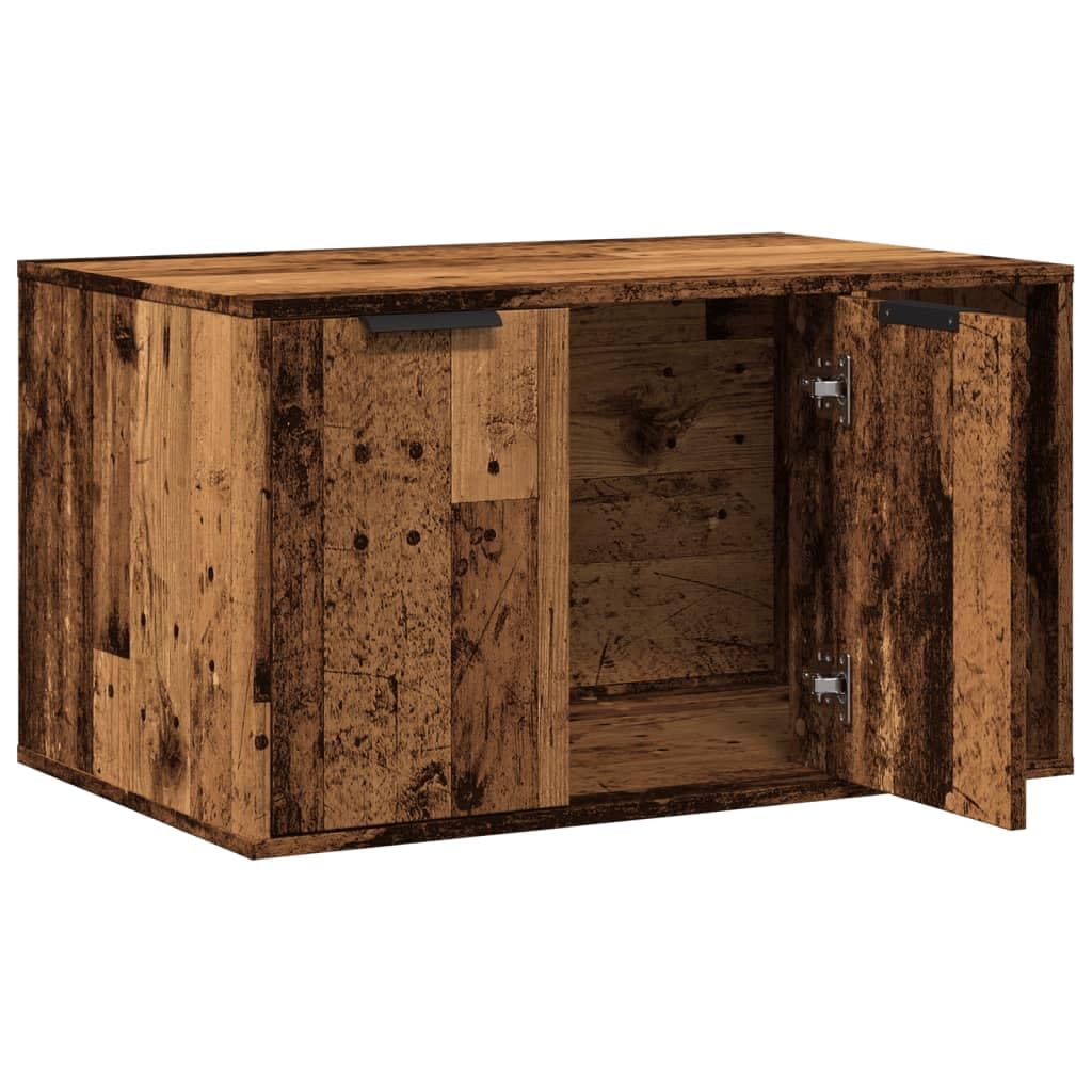 Katzenklo Altholz-Optik 80x50x45 cm Holzwerkstoff, Katzenmöbel mit Versteck, Kratzbaum Ergänzung, Kletterbaum Funktion, Sisal Kratztonne und Liegefläche für Wohnung