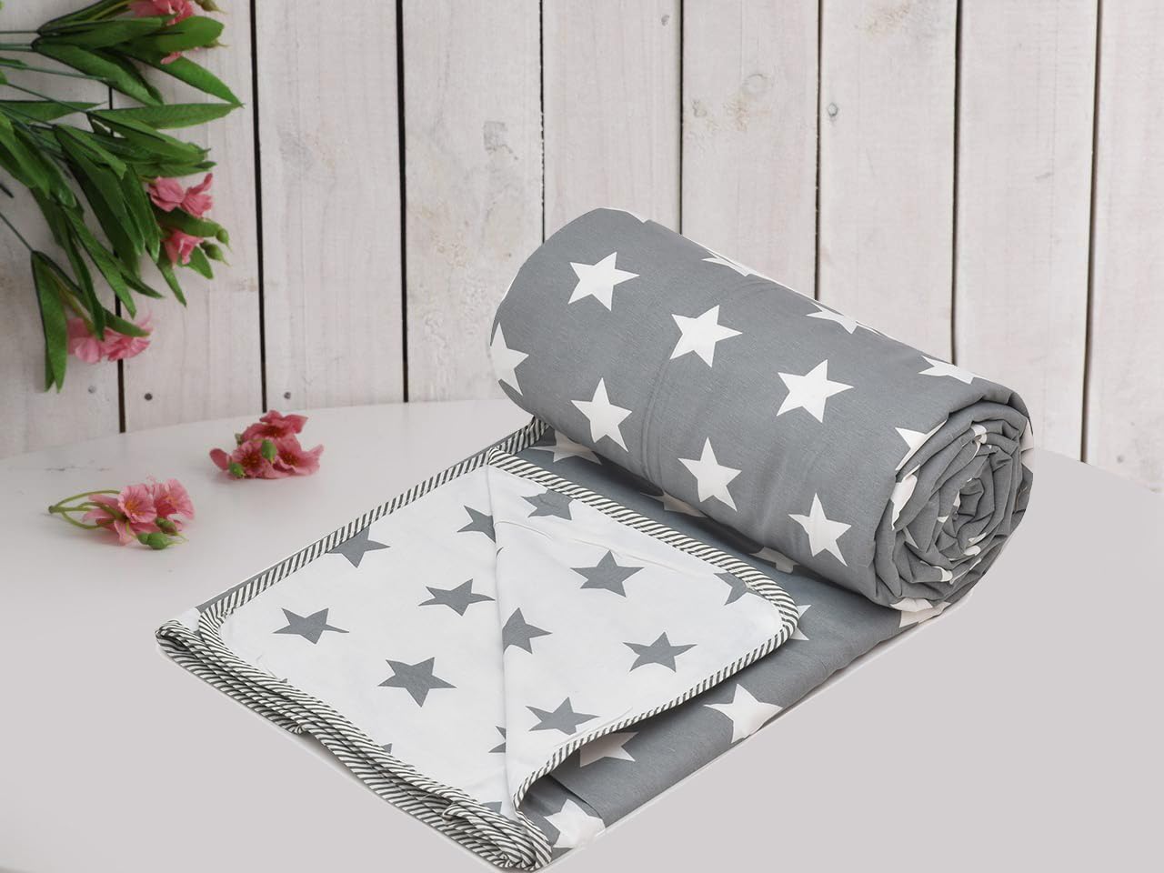COZY FURNISH Super Soft Cotton 3 Layer Reversible Dohar Double Bed Size| Soft Light-Weight Bed Blanket 84X96(Inches) 213X243(CM) Flannel Dohar Throws for Bed,Lahariya Fabric Edging/Piping Bed Dohar (B08RDWCJTX) Amazon Price History, Amazon Price Tracker