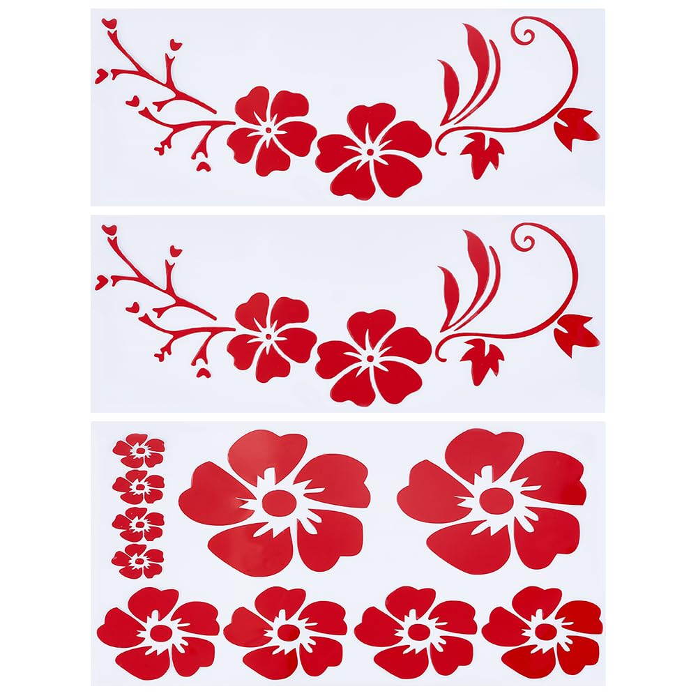 GORGECRAFT 4 hoja de Pegatinas para Coche con Flores de Hibisco Tamaño Grande 6 unidades de Flores Hawaianas Protección Solar Autoadhesivas Accesorios para Coche Decoración Exterior Automotriz(Blanco) — view 18