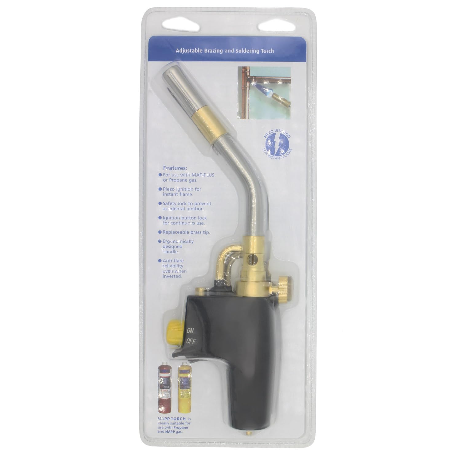 Torcia a propano regolabile e MAPP, autoaccensione, fiamma regolabile, facile e portatile per brasatura, saldatura, saldatura e grigliatura