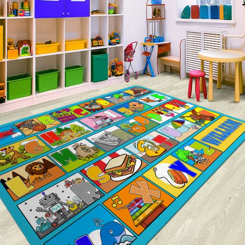 Abc Rug, Classroom Carpet - Non-Shedding Classroom Mats For Floor Abc Rug For Kids Room Abc Carpet Squares Abc Area Rug For Toddlers Classroom Rugs For Preschool Classroom Rugs Elementary Abc Mat #TOP3