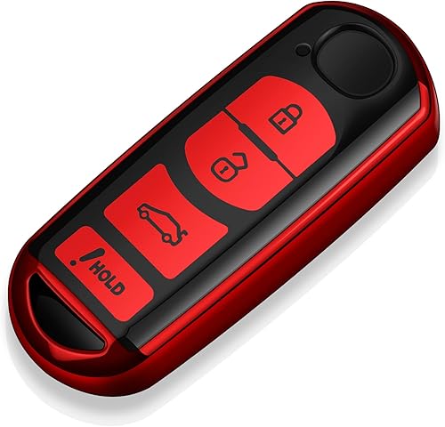 Tukellen Funda protectora especial de TPU suave para llavero de Mazda, compatible con Mazda Miata CX-3 CX-4 CX-5 CX-7 CX-9 MX5 23568 (rojo)