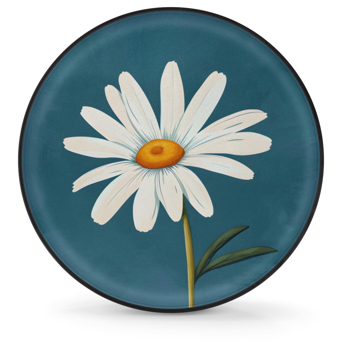 Spare Tire Cover for RV Trailer, Flower Daisy Tire Covers Universal Fit for Travel Trailer Camper Jeep RV SUV Truck Waterproof Wheel Cover (15 inch for Diameter 27” - 29”)