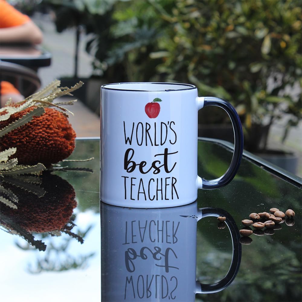 World’s Best Teacher Mug with Card/Teachers Appreciation Gifts for Women Men/Back to School Gift/Thank You Gifts for Teachers/Teacher Gift for Graduation Christmas Birthday - Image 5