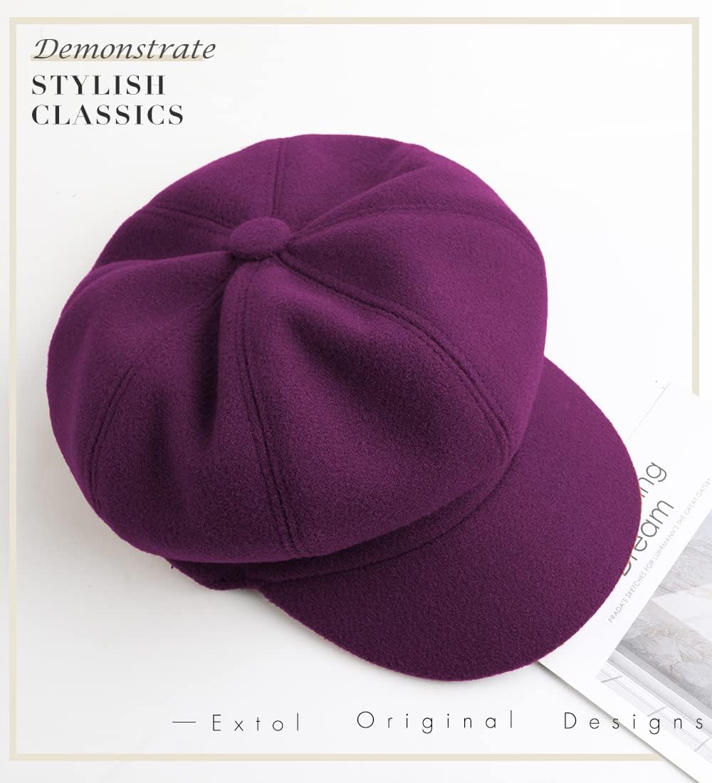 Sumolux Women Beret Newsboy Hat French Wool Cap Classic Autumn Spring Winter - Image 5