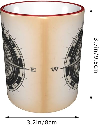 Miniatura 2 de Wind Rose Vintage Compass Coffee Mug Coffee Cups Ceramic with Handle,Tea Cups Mug tazas para cafe Drinking Cups Gifts for Women Men,Unique Coffee