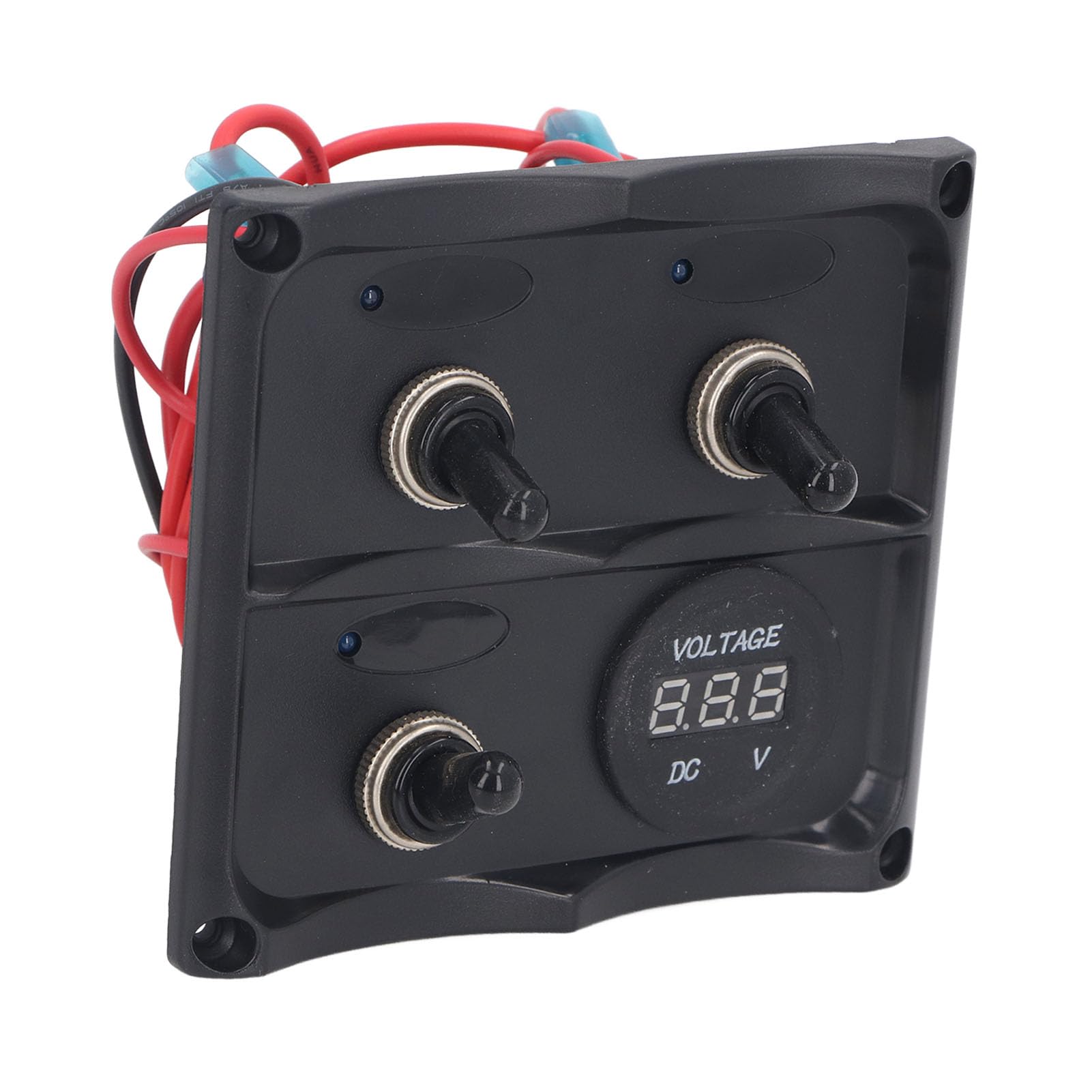 Panel przełączników kołyskowych 3-krotny LED ze skrzynką bezpieczników 15 A - Panel przełączający DC 12 V 24 V, wstępnie okablowany do łodzi morskich i pojazdów elektrycznych -