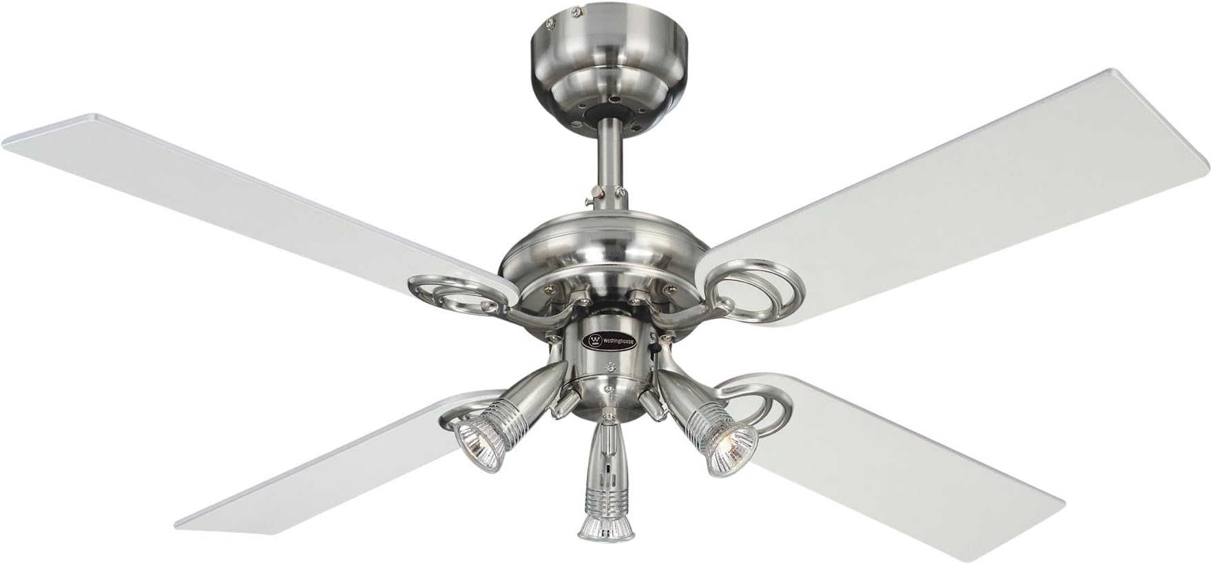 Westinghouse Pearl 105 cm/ 42-inches Ceiling Fans, Stainless Steel-Light Maple/White