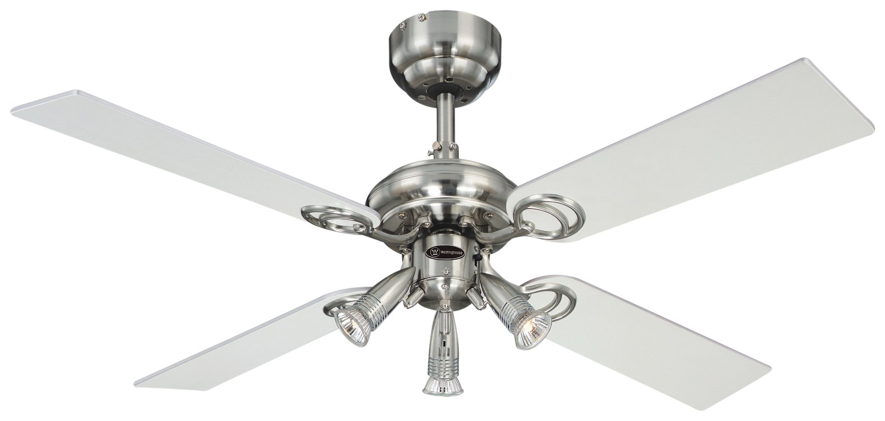 Westinghouse Pearl 105 cm/ 42-inches Ceiling Fans, Stainless Steel-Light Maple/White