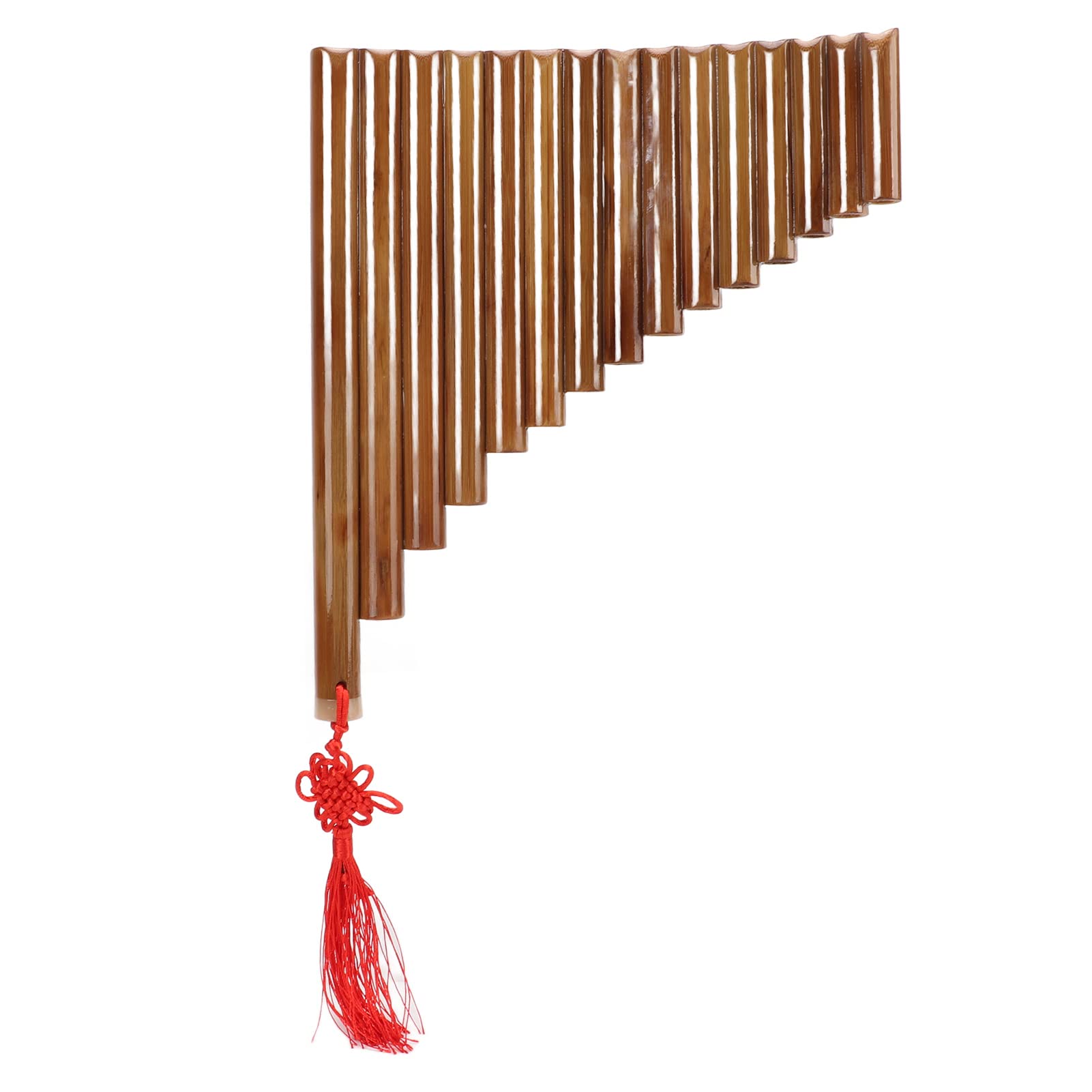 Naroote Flûte de Pan en Bambou Faite à la Main avec 15 Tuyaux pour de Beaux Airs Musicaux, Adaptée aux Enfants et aux Adultes, Couleur Bambou et Bois