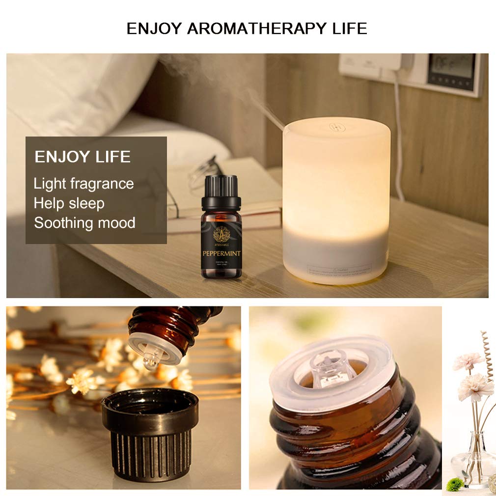 Aromatherapie Teebaum ätherisches Öl Set für Diffusor, 100% pure Zeder ätherische Öle Kit für Kerze&Seife machen,8x10ml ätherische Öle Set-Eukalyptus,Juniper Berry Öle...für Hause