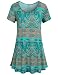Shirts for Women,Hibelle Fashion Clothes Short Sleeve Designer Country Style T Shirt Dress Nice Loose Fit Blouse Green XX-Large