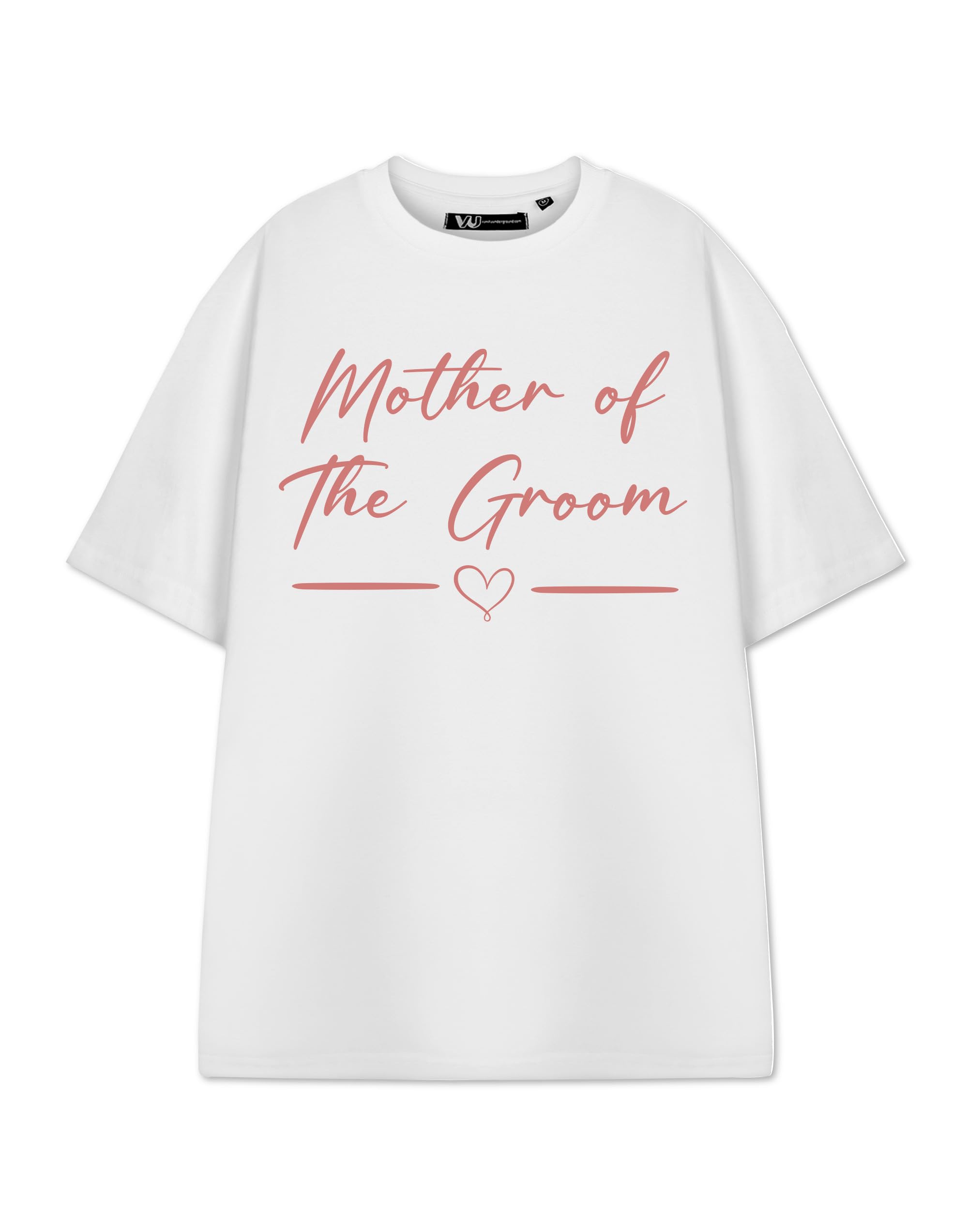Show Me The Merch Mother of The Groom Womens White Short Sleeved T-Shirt | Graphic Tee for Ladies | Wedding Party Apparel Top | Bridal Shower Gift for Her | Bride's Crew Shirt for Women