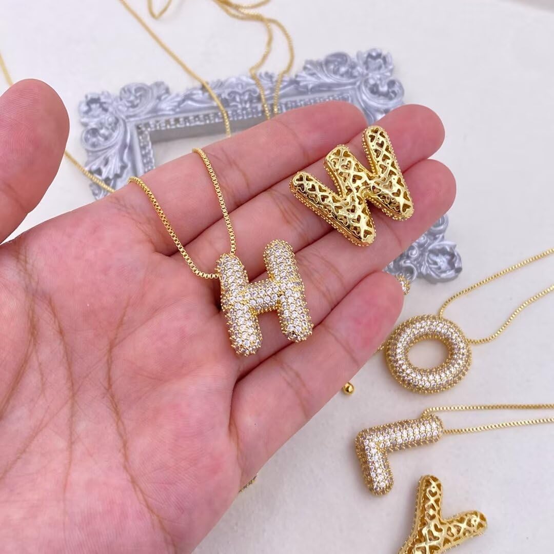 List Naszyjnik Balon Początkowe naszyjniki dla kobiet Dainty Alphabet Wiselant 14K złota Puchatą Nazwa Personalizowana biżuteria