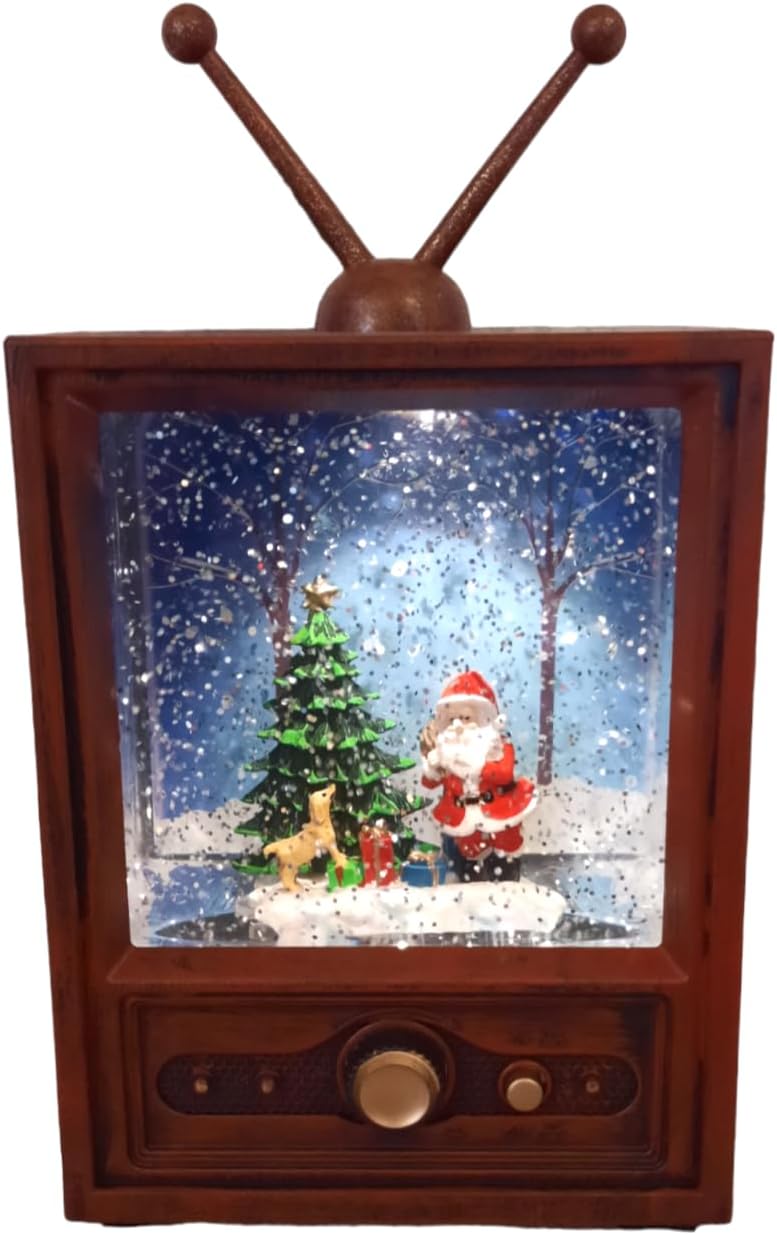 Amazon.com: 9 Inch Lighted Musical Christmas Water Lantern Snow Globe ...