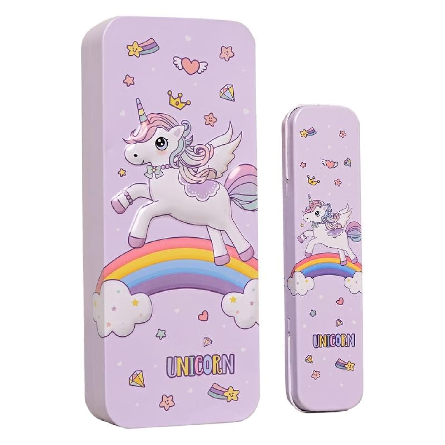 Mancloem Dual Compartment 3D Unicorn Pencil Box with Mini Pencil Box for Kids | Unicorn Art Metal Pencil Boxes(Color May Vary) (B0D1S7HPYG) Amazon Price History, Amazon Price Tracker