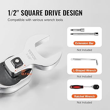SAPEur オールインワン　68250212N03S VEVOR Crowfoot Wrench Set, 1/2