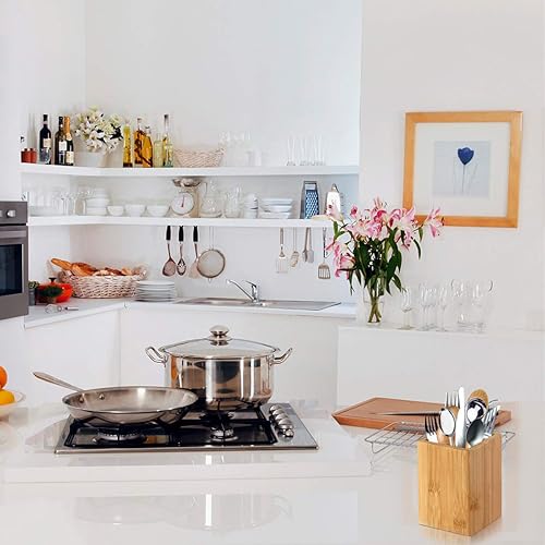 Miniatura 6 de Soporte para bolígrafos, paquete de 2 soportes de madera de bambú para lápices, multiusos, accesorios de escritorio, organizador de escritorio,