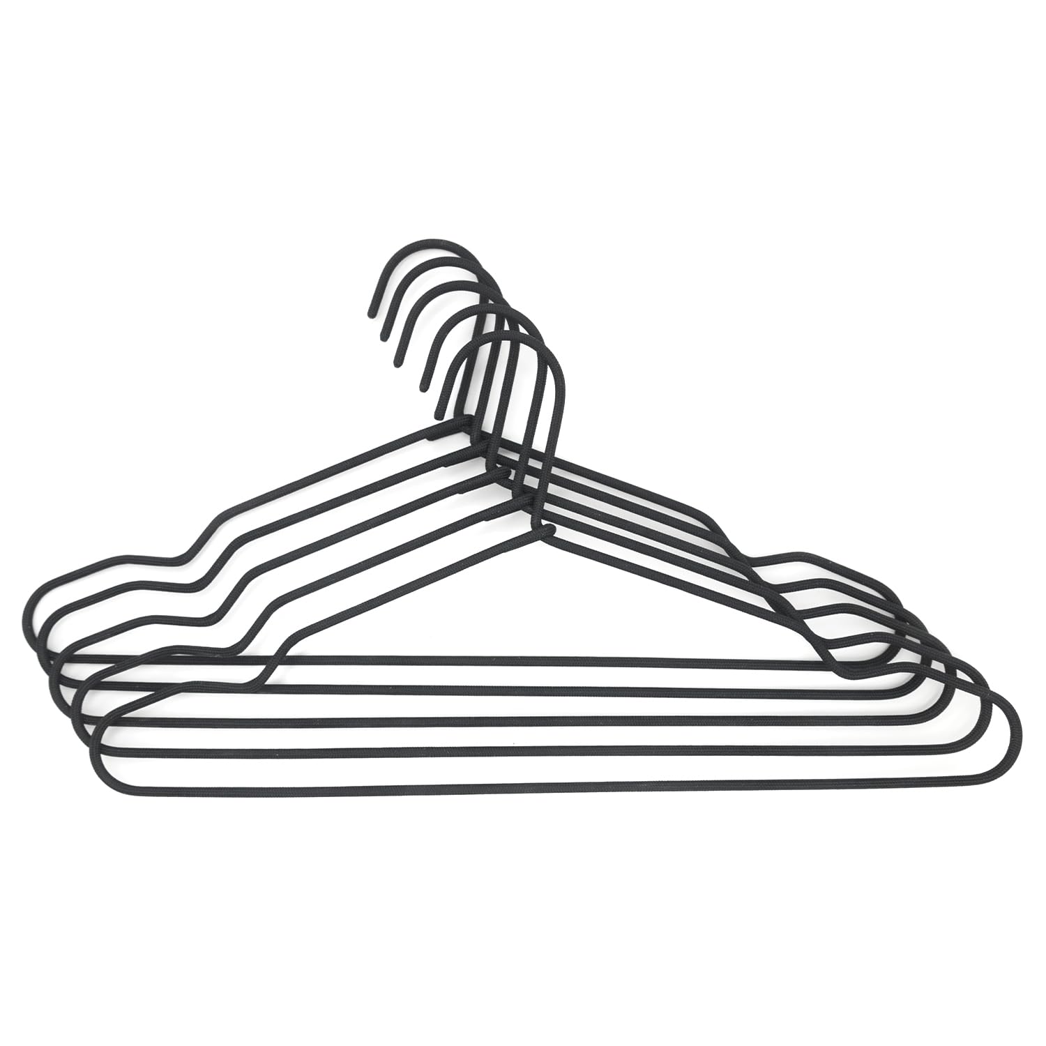 COM-FORT HOUSE | Perchas de Metal Negro | Antideslizantes y Resistentes | Ideal para Chaquetas, Pantalones, Blusas | Pack de 40