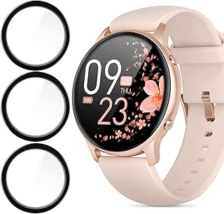 Compatible for Lovtutu Smartwatch Screen Protector, [3 Pack] Lamshaw 3D Full Coverage PET Soft Screen Protector Film Compatible for Lovtutu 1.28' Smartwatch 2021 / NiUFFiT LW36 Smart Watch (3 pack)