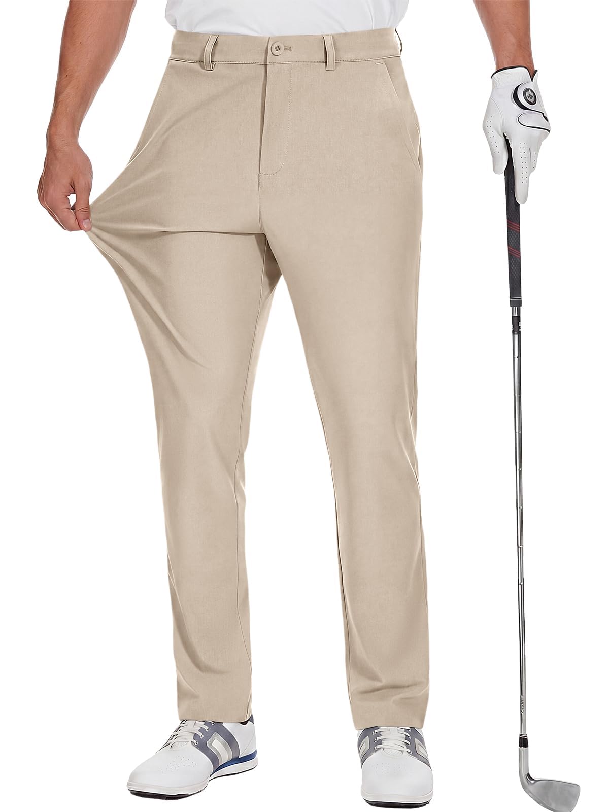 Runcati Golfhose Stretch Atmungsaktive Hose mit Taschen Slim Fit Schnelltrockende Freizeithose Leichte Stoffhose