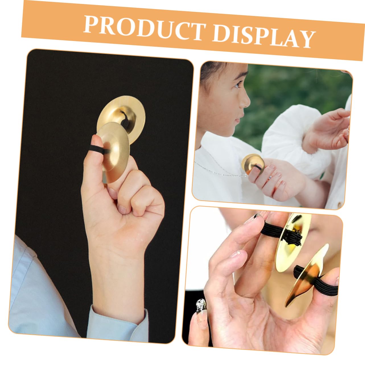 Abaodam 10pcs Finger Cymbals for Belly Dancing Lightweight Percussion Instruments Durable Construction for Stage Performance and Dance Props