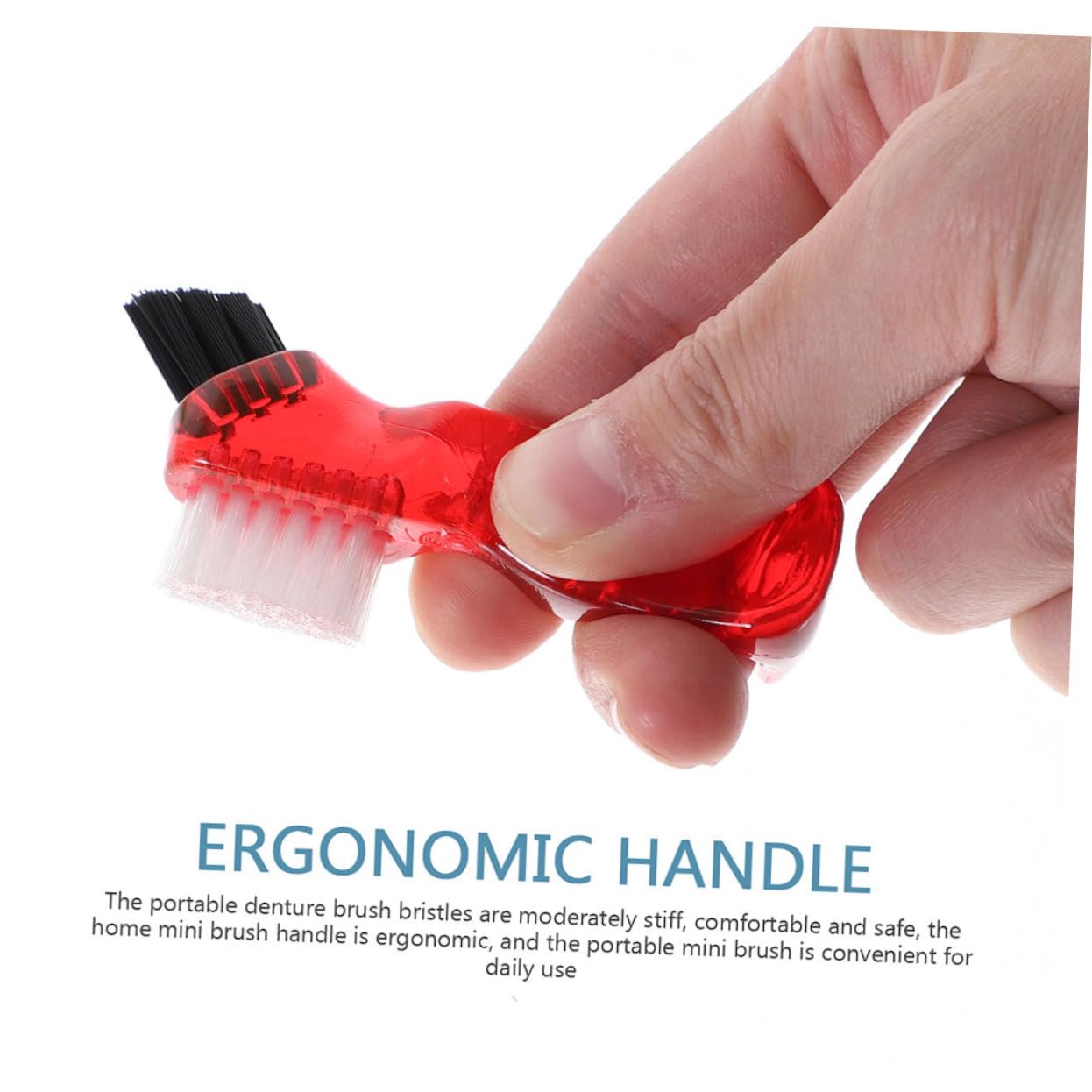POPETPOP Set 3pezzi Spazzole Pulizia Protesi Dentaria Mini Portatili Multi-funzionali Superficie Liscia per Igiene Orale Domestica