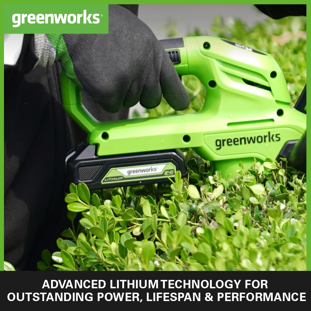 Greenworks Batteria 24V 2Ah agli Ioni di Litio e Caricabatterie Universale - per Attrezzi da Giardino ed Elettroutensili 24V, Carica in 60 Minuti, Batteria G24B2 e Caricabatterie - G24UCC