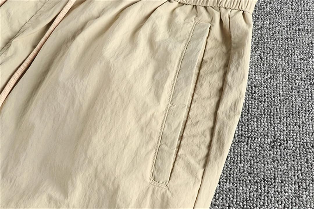 Adhdyuud Męskie lekkie szorty z elastyczną talią patchworkowe szorty cargo elastyczna talia spodnie hip-hopowe
