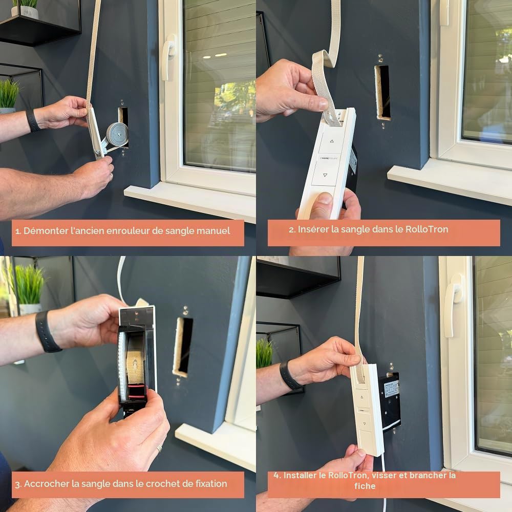 Home Pilot - Enrouleur de sangle encastrable Pure pour commande de volet roulant à sangle. Enrouleur volet | Installation rapide | Programmation | Fonctionnement autonome - 10112345
