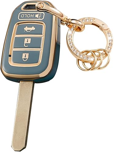 Miniatura 6 de Funda para llavero con llavero de metal compatible con Honda Accord Civic CRV HRV Accesorios Funda de protección de TPU suave, carcasa blanca de 4