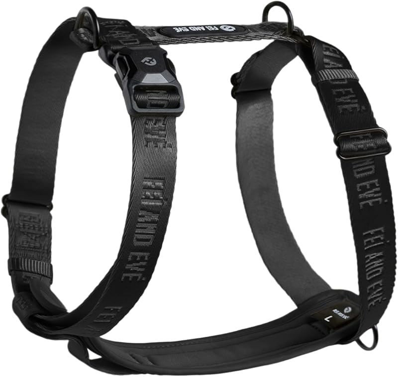 Peitoral Tipo Cabresto para Cães Fei and Eve Moxie com Fecho Magnético MagEase HHM-L-BK