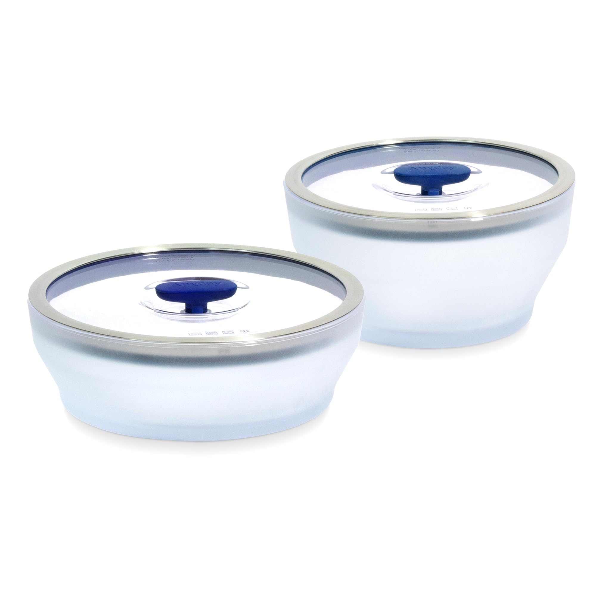 Anyday 4-Pc Microwave Cookware & Glass Food Storage Set with Glass Lids | Large Plastic-Free Containers | Stackable Steamer with Vented Lid for Microwave-Safe Reheating & Steaming Vegetables, Rice