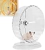 Silent Hamster Wheel, 24 cm Hamster Exercise Wheel with Double Bearings, Height-adjustable Transparent Gerbil Wheel, Simulate Natural Running, for Dwarf Syrian Hamsters Gerbils Rats