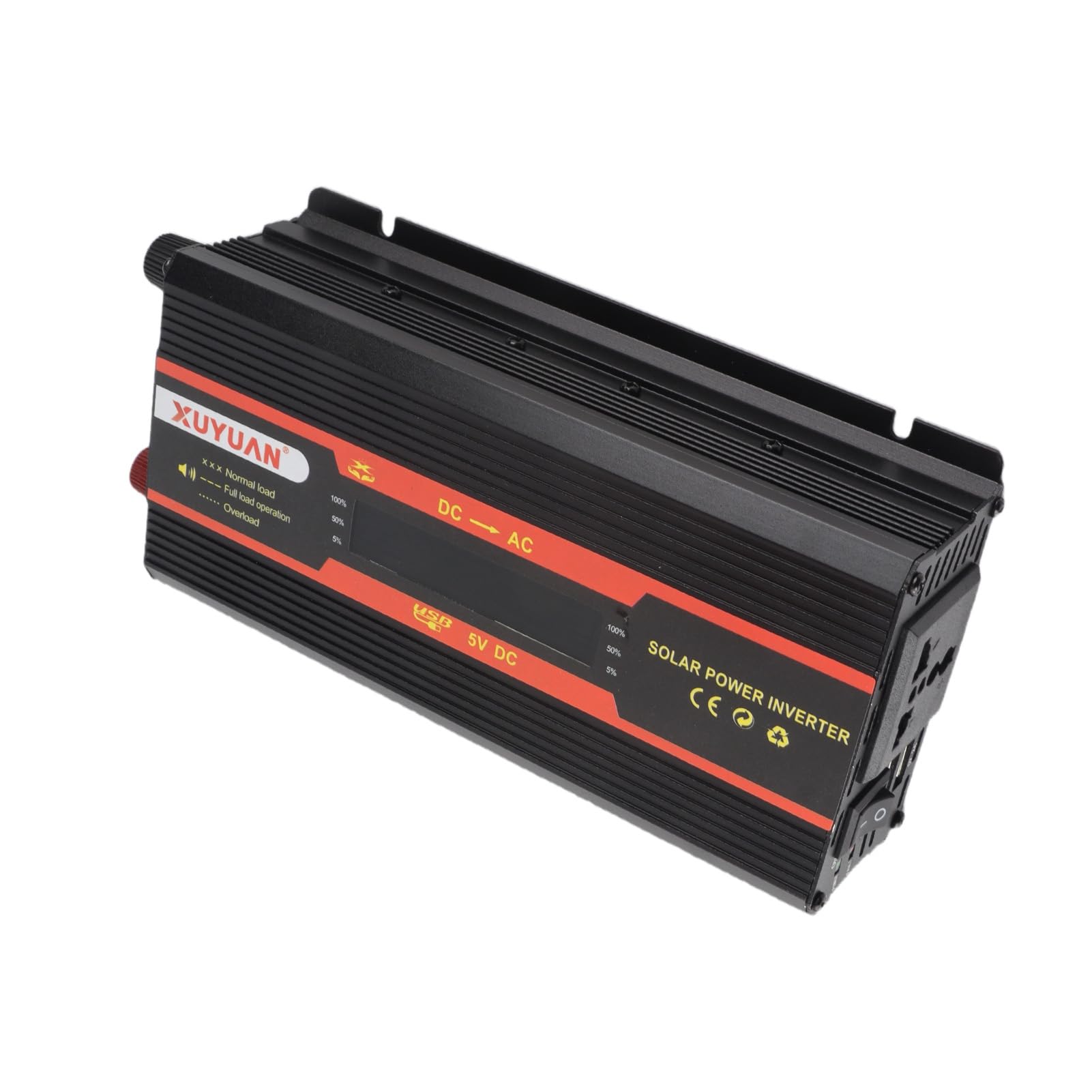 Cuifati Inversor de Onda Sinusoidal Pura de 1000 W, Inversor de Corriente para Coche de 12 V 24 V con Disipación de Calor Automática, Inversor de Corriente Solar para Coche con