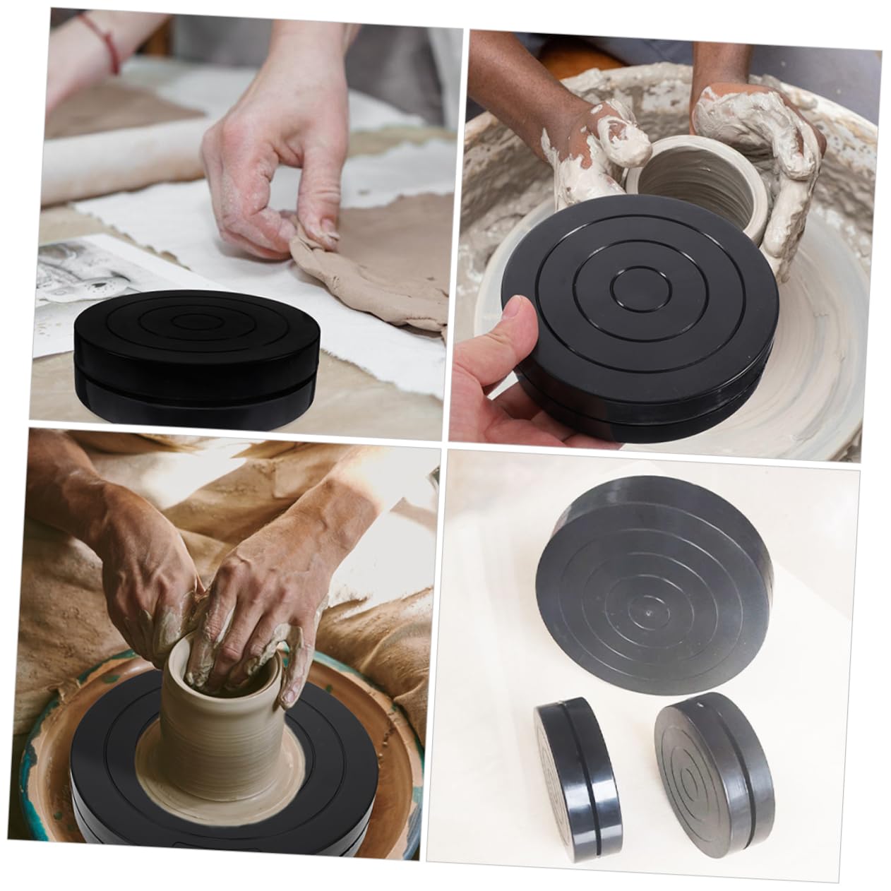 Gadpiparty 3 Series Mesa Rotativa De Escultura De Arcilla Cerámica Placa Giratoria Tocadiscos Giratorio Girar La Escultura De La Plataforma Giratoria El Plastico Negro 2 Piezas X 3