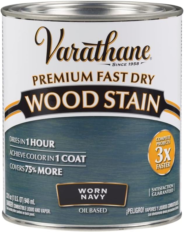 Varathane Premium Fast Dry Semi-Transparent Worn Navy Wood Stain 1 qt.