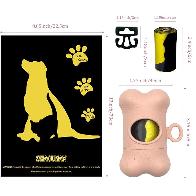 Foto 4 de 6 de SHAOUMAN 2 Portabolsas Para Eexcrementos de Perro en forma de Hueso