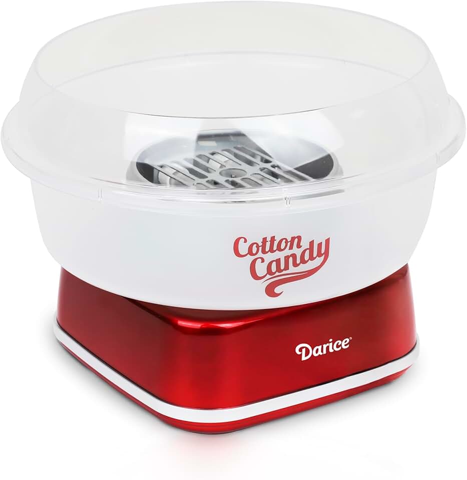 Darice Máquina de Algodão Doce - Máquina de Algodão Doce Retrô - Máquina de Fazer Algodão Doce para Doces Caseiros - Ideal para Aniversários, Festas, Reuniões - Funciona com Fio Dental, Açúcar Ou Rebu