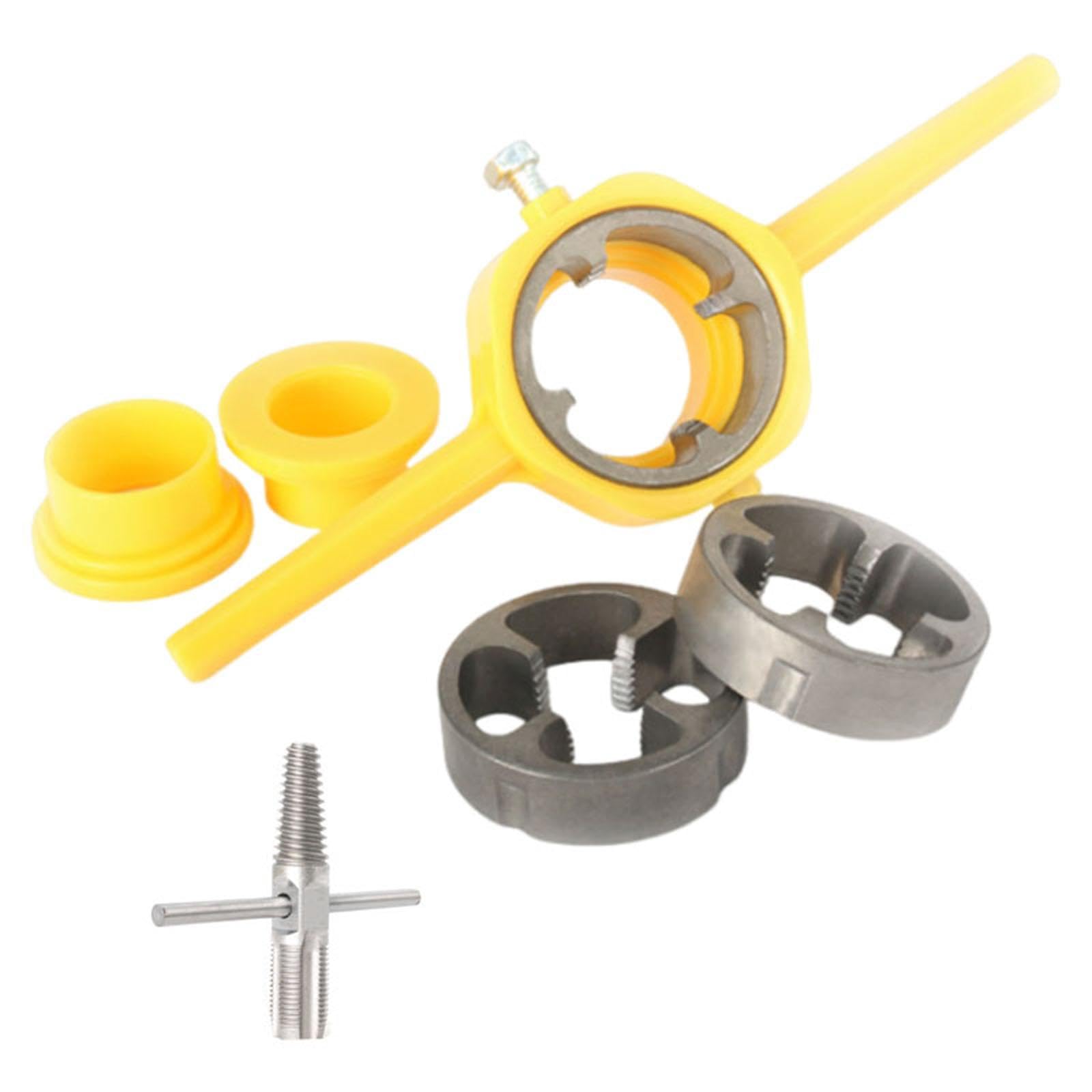 Juego de 6 herramientas para hacer roscas de PVC, juego de machos y terrajas NPT redondos para roscar tuberías, juego de machos y terrajas profesionales para roscar tuberías, juego de machos y terra